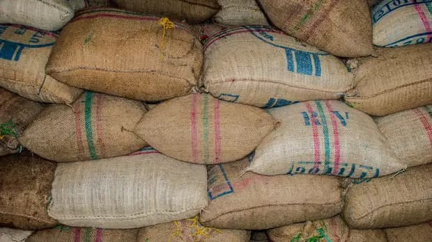 Stacked sacks of cement