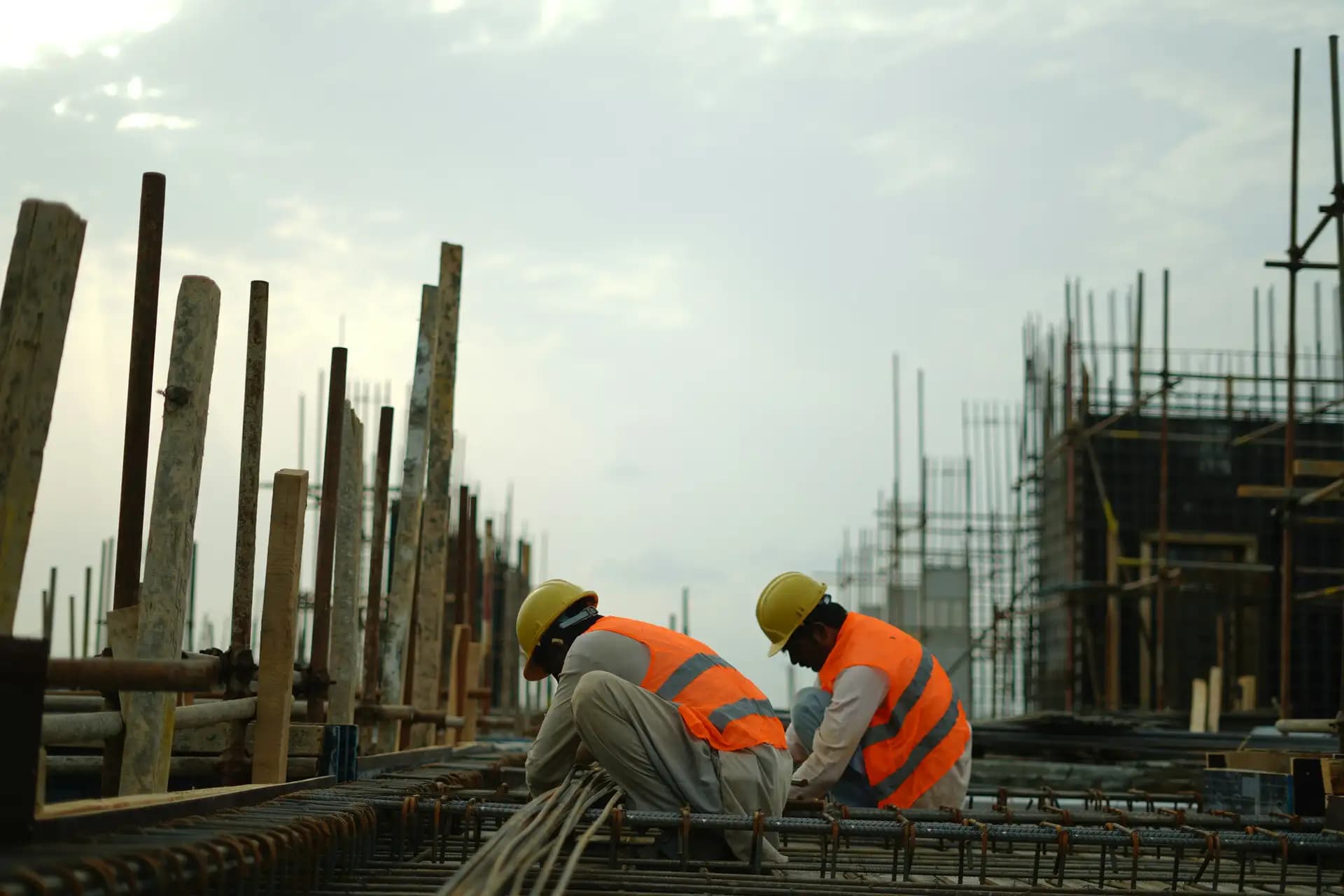 Construction workers on site